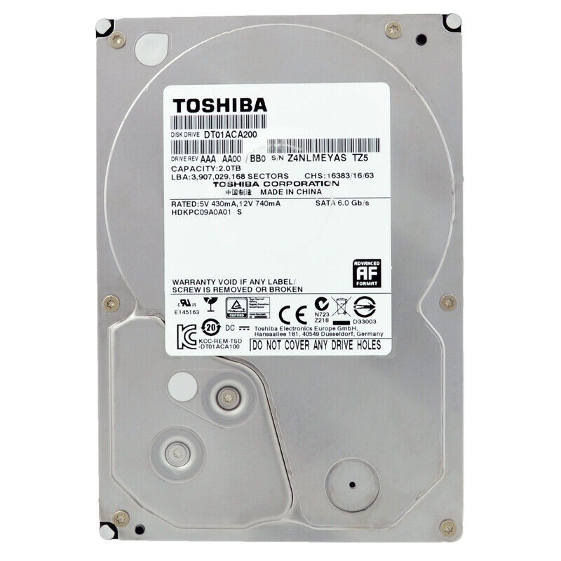 Toshiba 2TB 3.5" 7.2k SATA 6Gb/s 3.5" 2000 GB