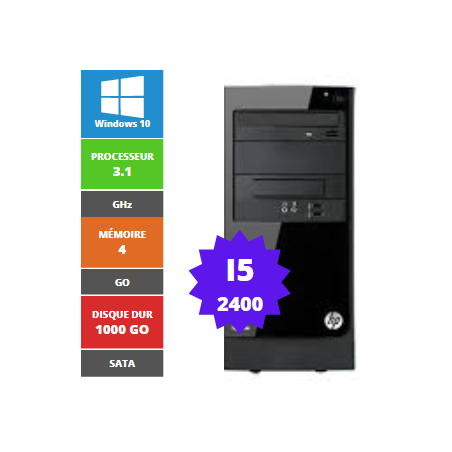 HP ELITE 7500 I5 2400 4GB 1000GO SATA W10 MINI-TOWER