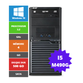 ACER VERITON M490G I5-650 4GB 500GB SATA DVDRW W10 MINITOWER