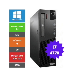 LENOVO M93p I7 4770 4GB 640GB SATA DVDRW W8P W10 MINI TOWER