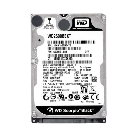 Festplatte 2,5" 250GB SATA Western Digital Scorpio Schwarz