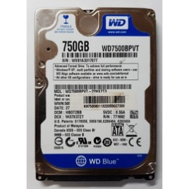 Hard drive 2.5" 750GB SATA Western Digital Scorpio Blue WD7500