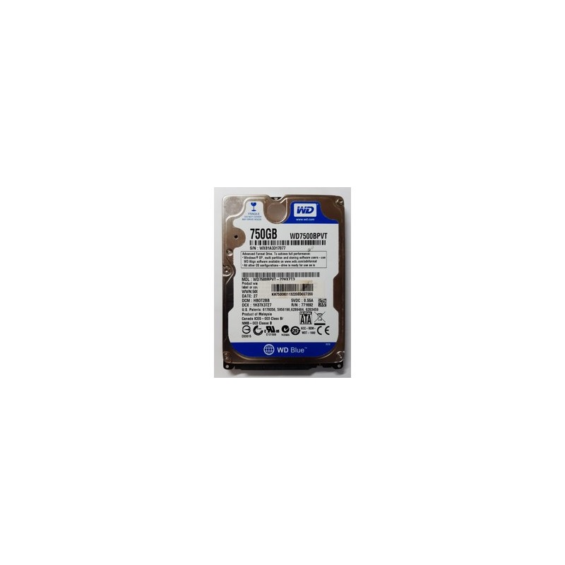 Disco duro 2.5" 750GB SATA Western Digital Scorpio Blue WD7500