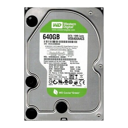 Disco duro occidental digital de 640 TB.